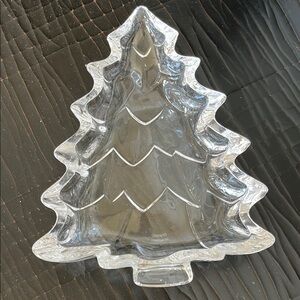 Clear Glass Christmas Tree Holiday Dish